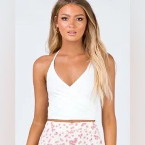 Princess Polly Bennett Crop Top - White